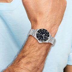 Men's Charles Hubert Stainless Steel Black Dial with Date Watch