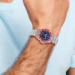 Charles Hubert Mens Blue Dial Rotating Bezel Watch