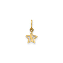 14K Yellow Gold Mother of Pearl Star Pendant,13x7mm
