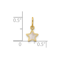 14K Yellow Gold Mother of Pearl Star Pendant,13x7mm