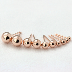 14K Rose Gold Ball Stud Earrings