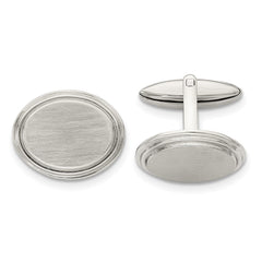 Chisel Stainless Steel Brushed and Polished Oval Cufflinks - JewelryAffairs
