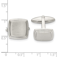 Chisel Stainless Steel Brushed and Polished Square Cufflinks - JewelryAffairs
