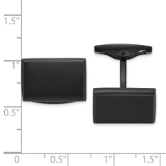 Chisel Stainless Steel Polished Black IP - Plated Rectangle Cuff Links - JewelryAffairs