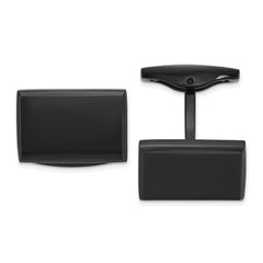 Chisel Stainless Steel Polished Black IP - Plated Rectangle Cuff Links - JewelryAffairs