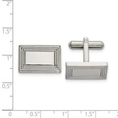 Chisel Stainless Steel Polished Rectangle Cufflinks - JewelryAffairs