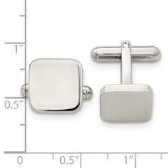 Chisel Stainless Steel Polished Rounded Square Cufflinks - JewelryAffairs