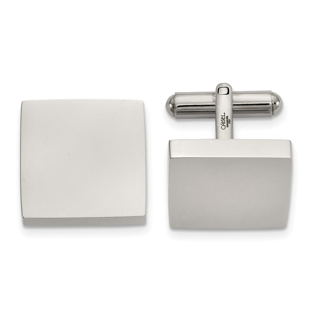 Chisel Stainless Steel Polished Square Cuff Links - JewelryAffairs