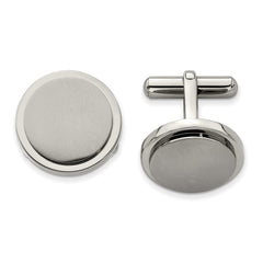 Chisel Titanium Brushed and Polished Cuff Links - JewelryAffairs