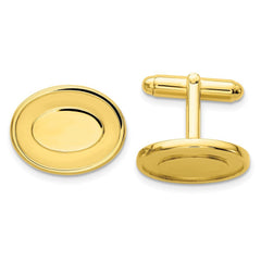 Kelly Waters Gold - plated Oval with Engravable Area Cuff Links - JewelryAffairs