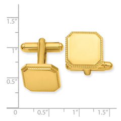 Kelly Waters Gold - plated Square Beaded Engravable Cuff Links - JewelryAffairs