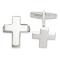 Sterling Silver Cross Cuff Links - JewelryAffairs