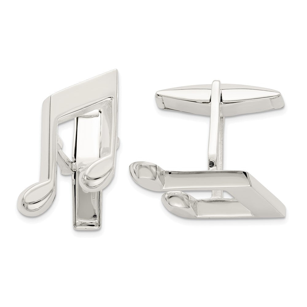 Sterling Silver Music Note Cuff Links - JewelryAffairs
