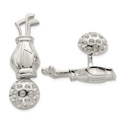 Sterling Silver Reversible Golf Clubs &Ball Cufflinks - JewelryAffairs