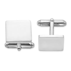 Sterling Silver Rhodium Plated Square Cuff Links - JewelryAffairs