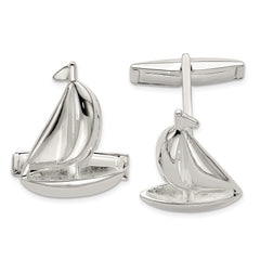 Sterling Silver Sail Boat Cuff Links - JewelryAffairs