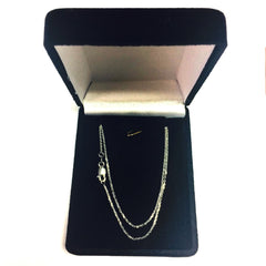 10k White Gold Cable Link Chain Necklace, 1mm, 18" - JewelryAffairs