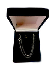 10k White Gold Round Rolo Link Chain Necklace, 1.9mm - JewelryAffairs