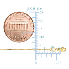 10k Yellow Gold Cable Link Chain Necklace, 1mm, 18" - JewelryAffairs