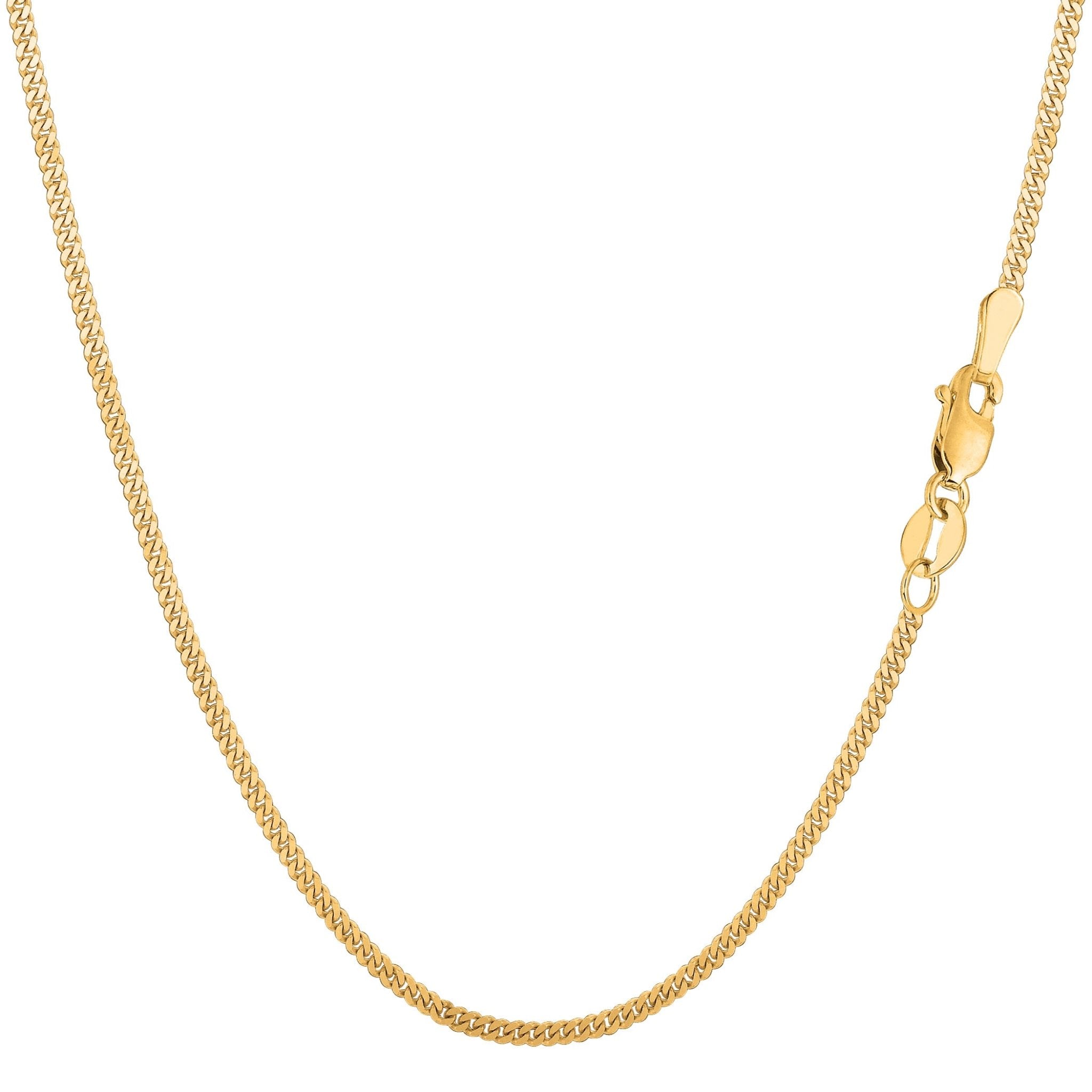 10k Yellow Gold Gourmette Chain Necklace, 1.5mm - JewelryAffairs