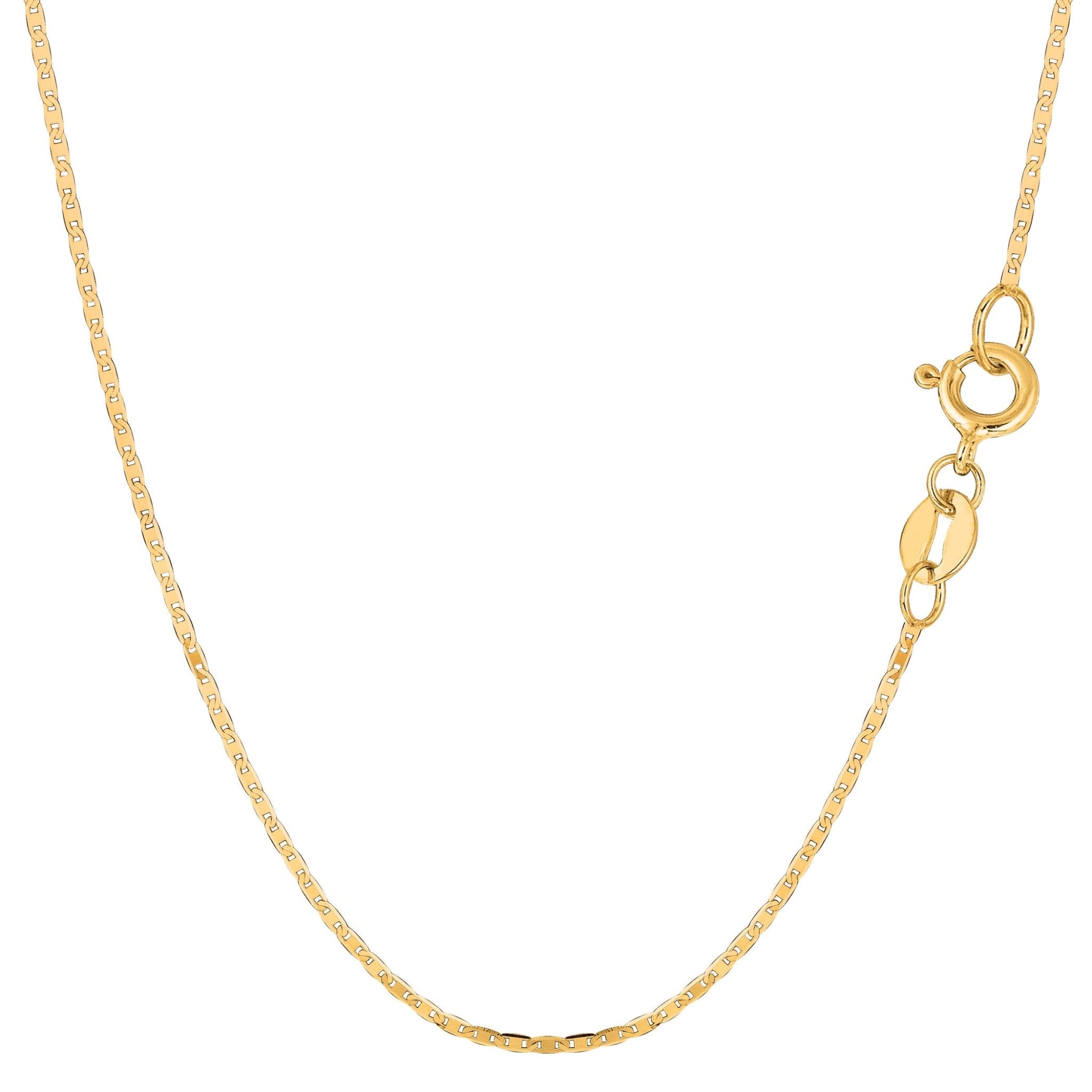 10k Yellow Gold Mariner Link Chain Necklace, 1.2mm - JewelryAffairs