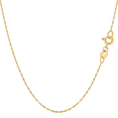 10k Yellow Gold Rope Chain Necklace, 0.5mm - JewelryAffairs