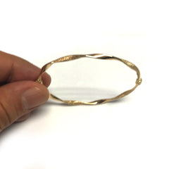 10k Yellow Gold Twisted Women's Bangle Bracelet, 7.75" - JewelryAffairs