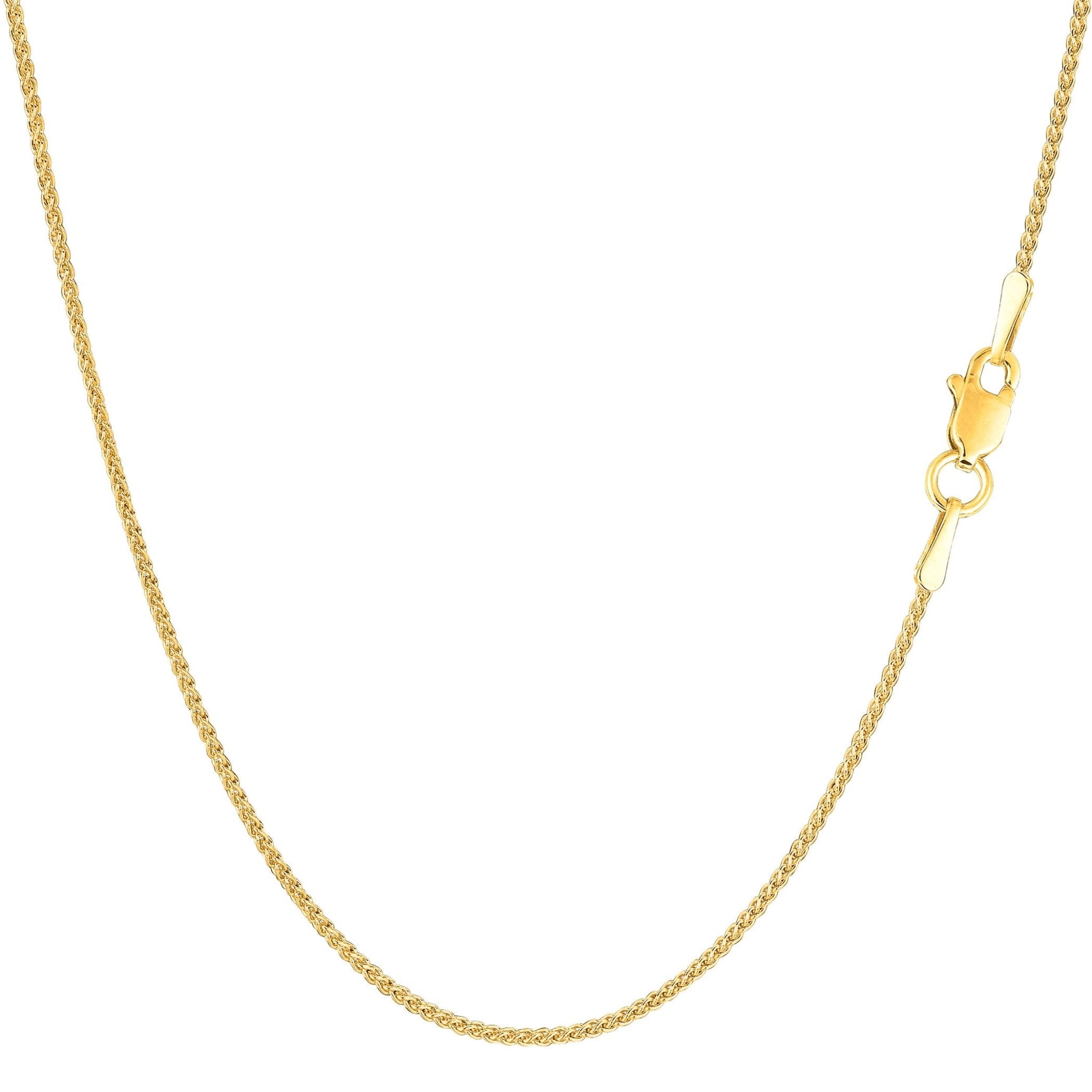 10k Yellow Gold Wheat Chain Necklace, 1.0mm - JewelryAffairs