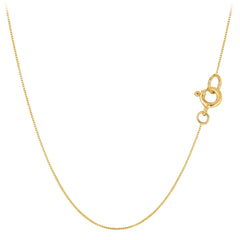 10k Yellow Solid Gold Mirror Box Chain Necklace, 0.45mm - JewelryAffairs