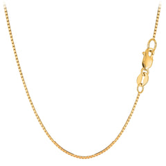 10k Yellow Solid Gold Mirror Box Chain Necklace, 1.0mm - JewelryAffairs