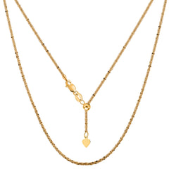 10k Yellow Gold Adjustable Sparkle Link Chain Necklace, 1.5mm, 22" fine designer jewelry for men and women