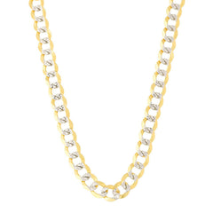 14k 2 Tone Yellow And White Gold Curb Chain Necklace, 4.7mm - JewelryAffairs