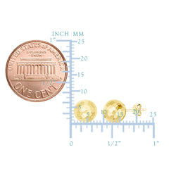 14k Gold Hammered Finish Ball Stud Earrings, 7mm - JewelryAffairs