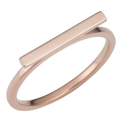 14k Rose Gold 2mm Horizontal Bar Ring - JewelryAffairs