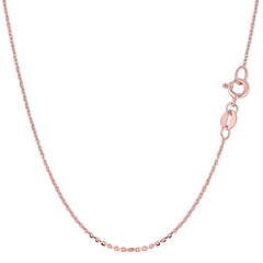 14k Rose Gold Cable Link Chain Necklace, 0.5mm - JewelryAffairs