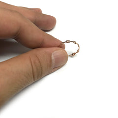 14k Rose Gold Square Station Ring - JewelryAffairs
