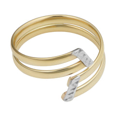 14k Two Tone Gold Double Bypass Ring - JewelryAffairs
