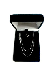 14k White Gold Diamond Cut Bead Chain Necklace, 1.2mm - JewelryAffairs