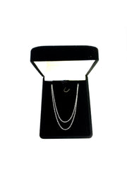 14k White Gold Rope Chain Necklace, 0.7mm - JewelryAffairs