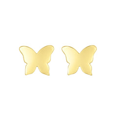 14k Yellow Gold Butterfly Stud Earrings - JewelryAffairs