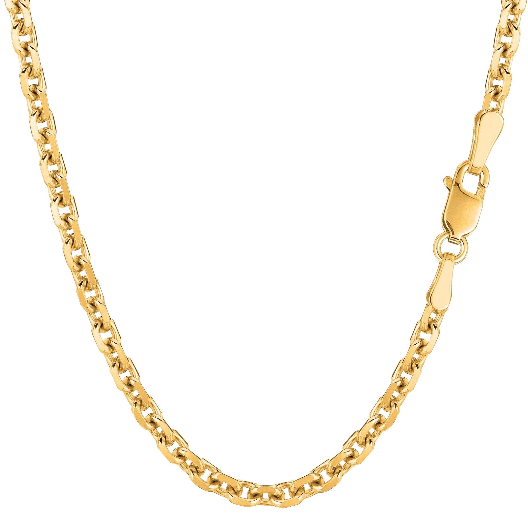 14k Yellow Gold Cable Link Chain Necklace, 4.0mm - JewelryAffairs