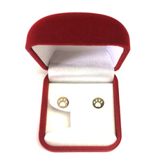 14k Yellow Gold Cat Pow Stud Earrings - JewelryAffairs