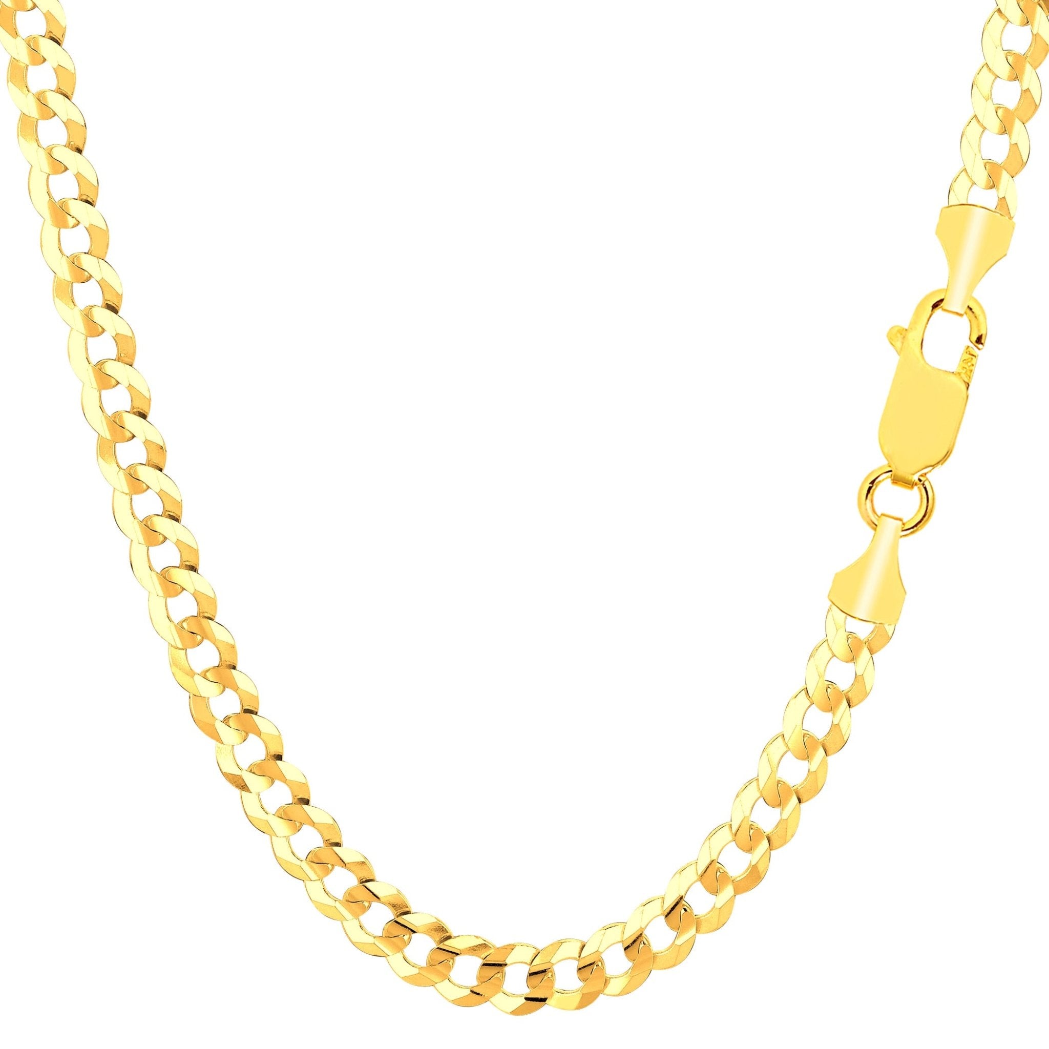 14k Yellow Gold Comfort Curb Chain Necklace, 4.7mm - JewelryAffairs