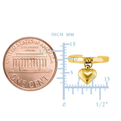 14K Yellow Gold Dangle Heart Cuff Style Adjustable Toe Ring - JewelryAffairs