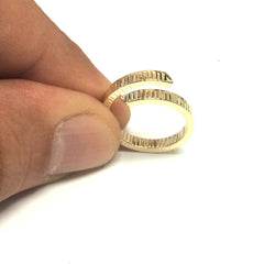 14k Yellow Gold Diamond Cut Bypass Ring - JewelryAffairs