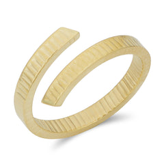 14k Yellow Gold Diamond Cut Bypass Ring - JewelryAffairs