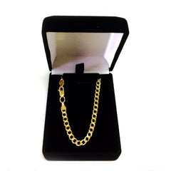 14K Yellow Gold Filled Solid Curb Chain Necklace, 3.6mm Wide - JewelryAffairs