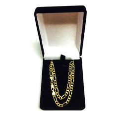 14K Yellow Gold Filled Solid Figaro Chain Necklace, 4.0 mm Wide - JewelryAffairs