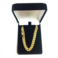 14K Yellow Gold Filled Solid Rope Chain Bracelet, 3.2mm, 8.5" - JewelryAffairs