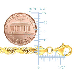14K Yellow Gold Filled Solid Rope Chain Bracelet, 6.0mm, 8.5" - JewelryAffairs